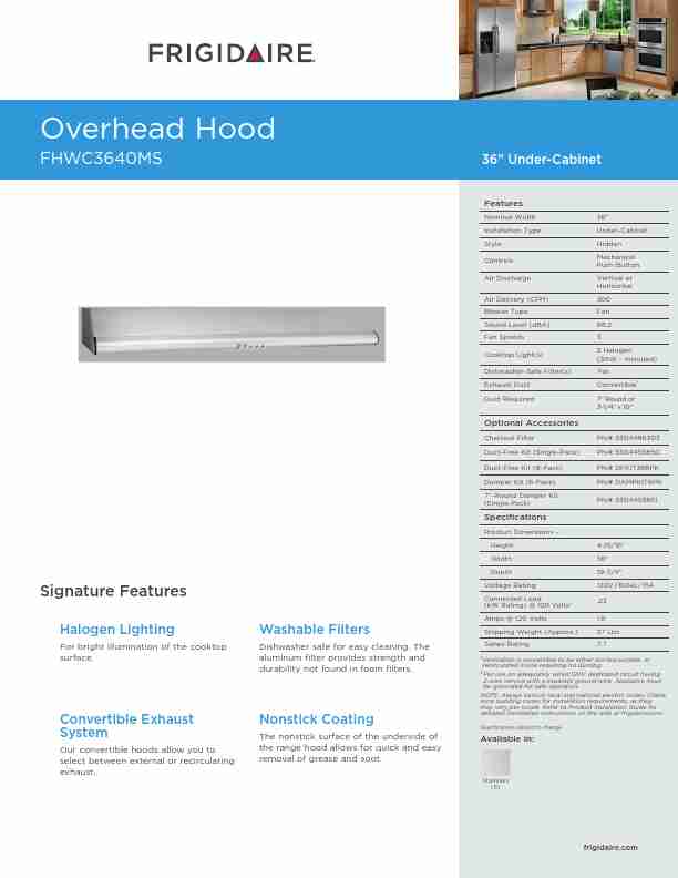 Frigidaire Ventilation Hood FHWC3640MS-page_pdf